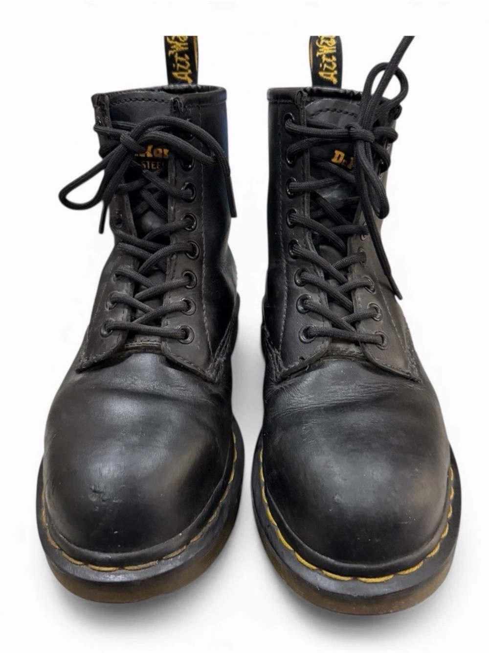 Doc Marten Black Steel Toe Lace Up Work Boots Size 5 Mens Or 6 Womens S3